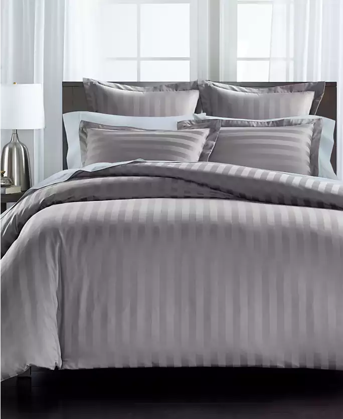 1.5" Stripe 550 Thread Count 100% Cotton 2-Pc. Duvet Cover Set, Twin, Exclusively at Macy’s